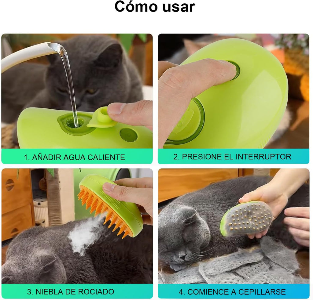 Cepillo  Vaporizador quitapelos para Mascotas